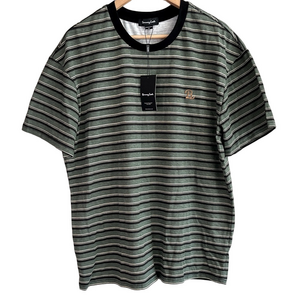 NWT❗️Barney Cool Size MED Aussie Beach Brand Surfside Olive Black Stripe S/S Tee